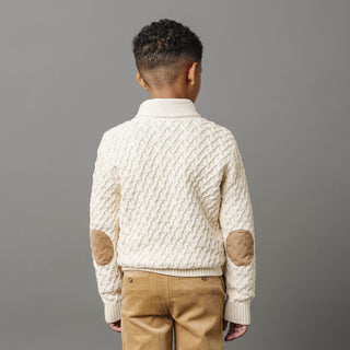 Shawl Collar Organic Cable Sweater - Glamourous Grace