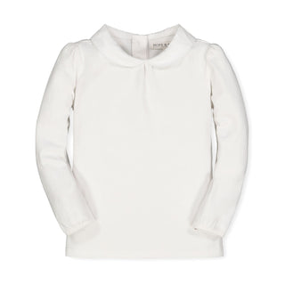 Knit Top with Woven Collar - By Baano