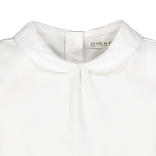 Knit Top with Woven Collar - By Baano