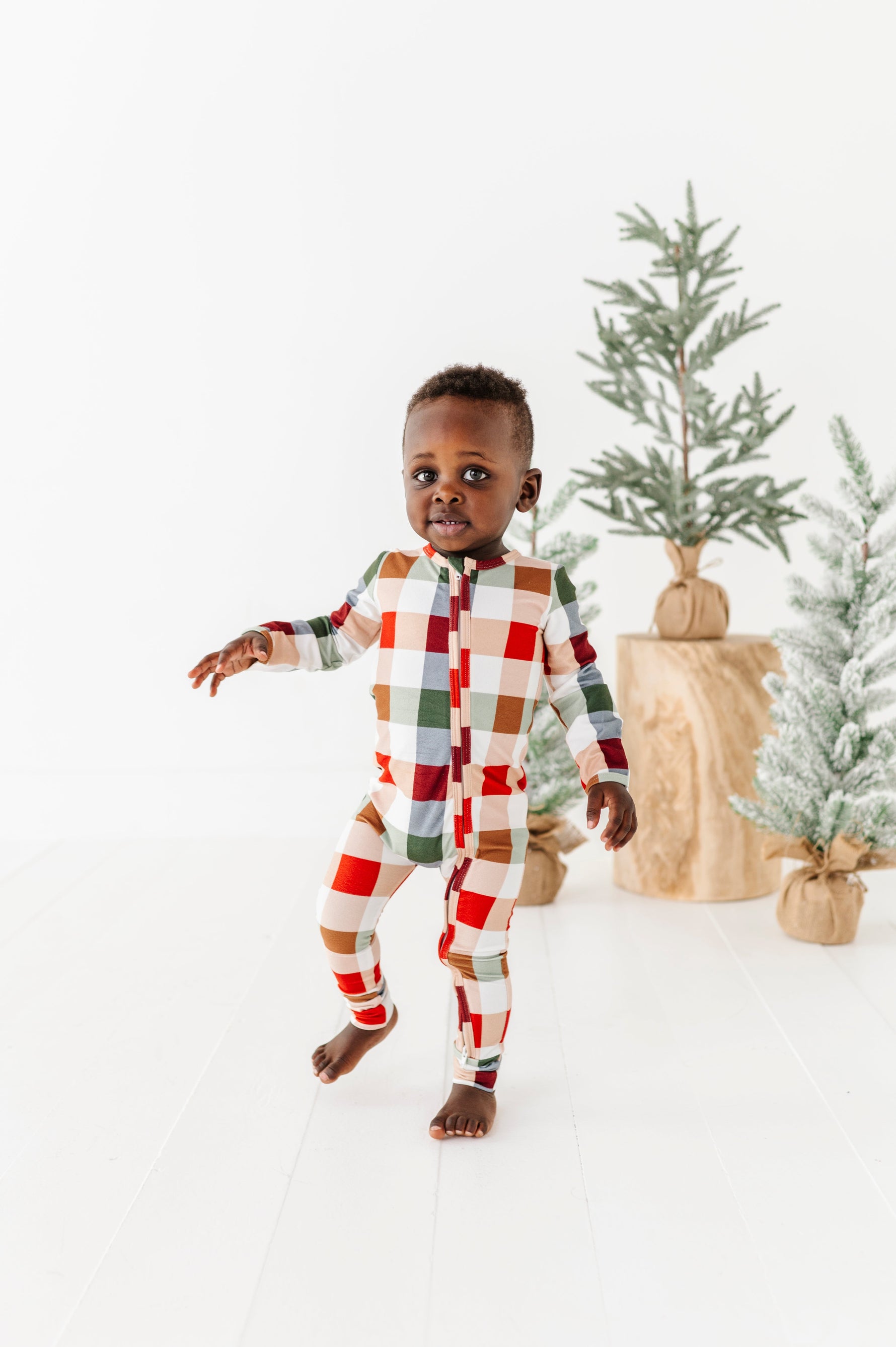 Holiday Plaid | ZIP ROMPER - By Baano