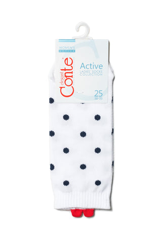 Cotton Ankle Socks Conte Active - Polka Dots 222 - By Baano