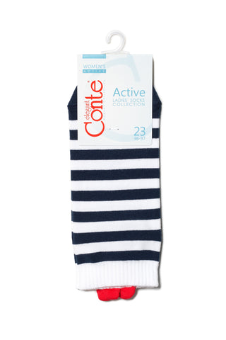 Cotton Ankle Socks Conte Active - Stripes 223 - By Baano