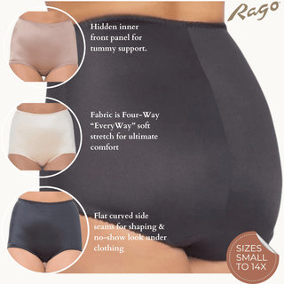 Light Shaping Tummy Control Panty with Inner lining | Style 511 Rago Shapewear