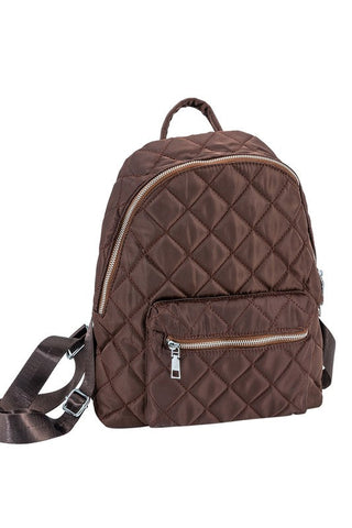 Nylon Quilted Fashion Backpack Unisex Travel Friendly