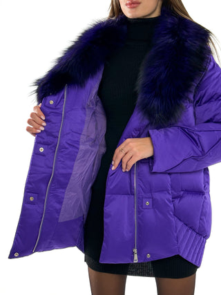 Genuine Silver Fox Premium Down Fill Coat - By Baano