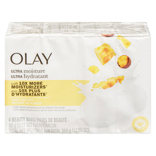 Olay Bar Soap, Ultra Moisture Shea Butter, 4 Pack