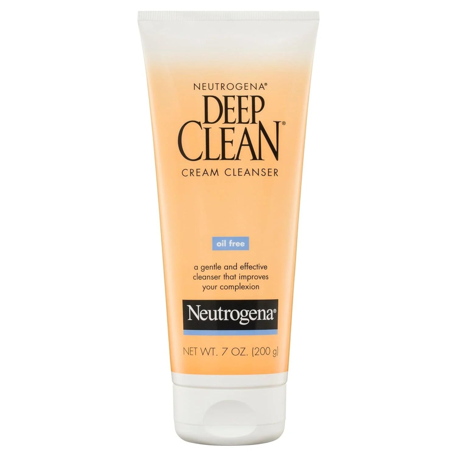 Neutrogena Deep Clean Daily Facial Cream Cleanser With Beta Hydroxy Acid To Remove Dirt, Oil & Makeup, Alcohol-Free, Oil-Free & Non-Comedogenic, 7 Fl. Oz