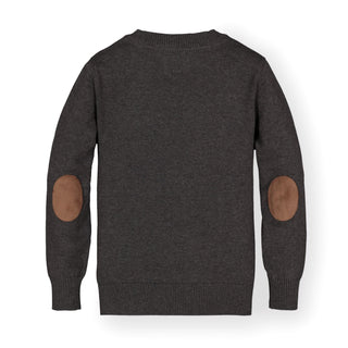 Fine Gauge V-Neck Sweater with Elbow Patches Hope & Henry