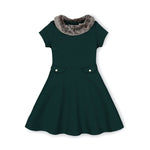 Fit and Flare Ponte Dress with Faux Fur - Baby - Glamourous Grace