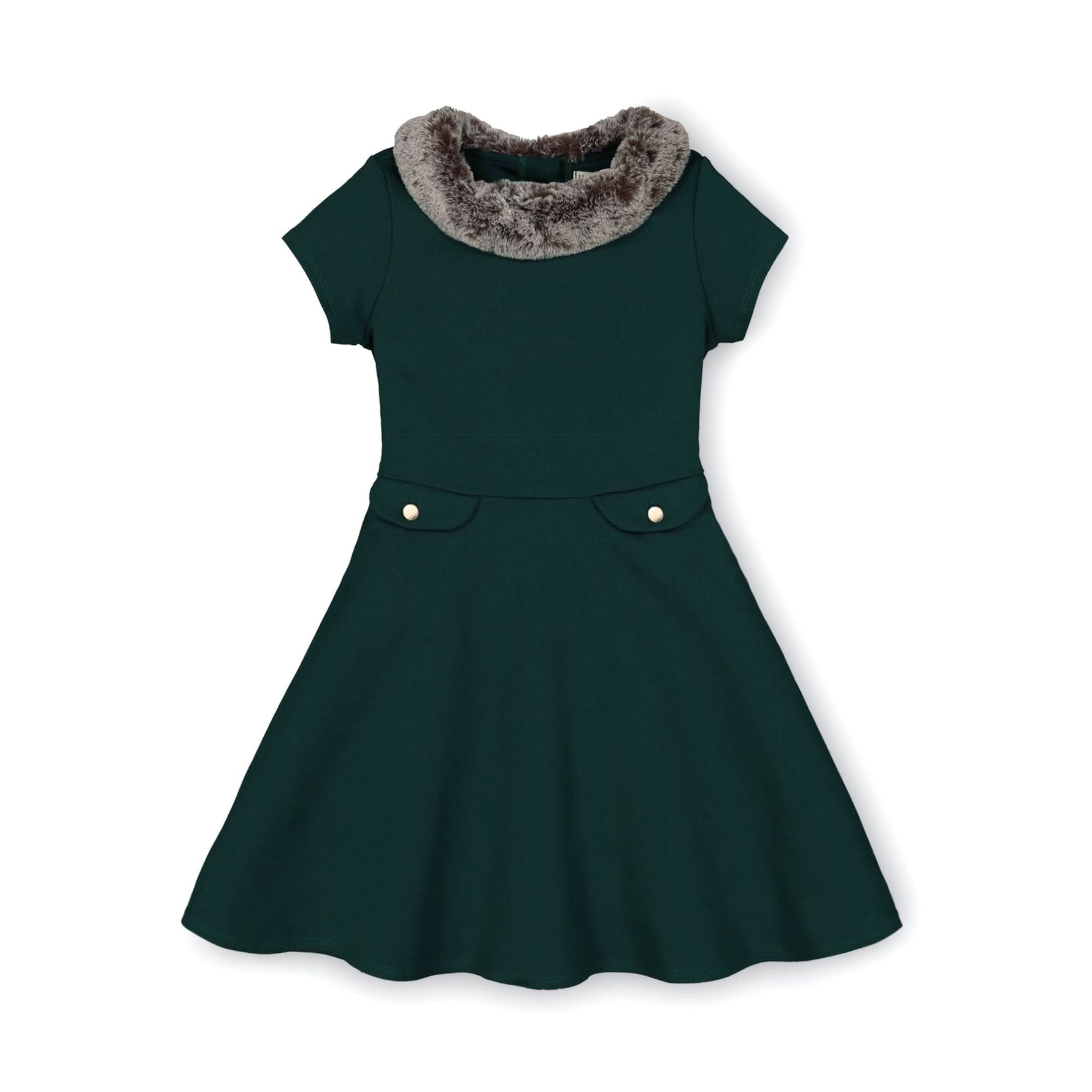 Fit and Flare Ponte Dress with Faux Fur - Baby - Glamourous Grace