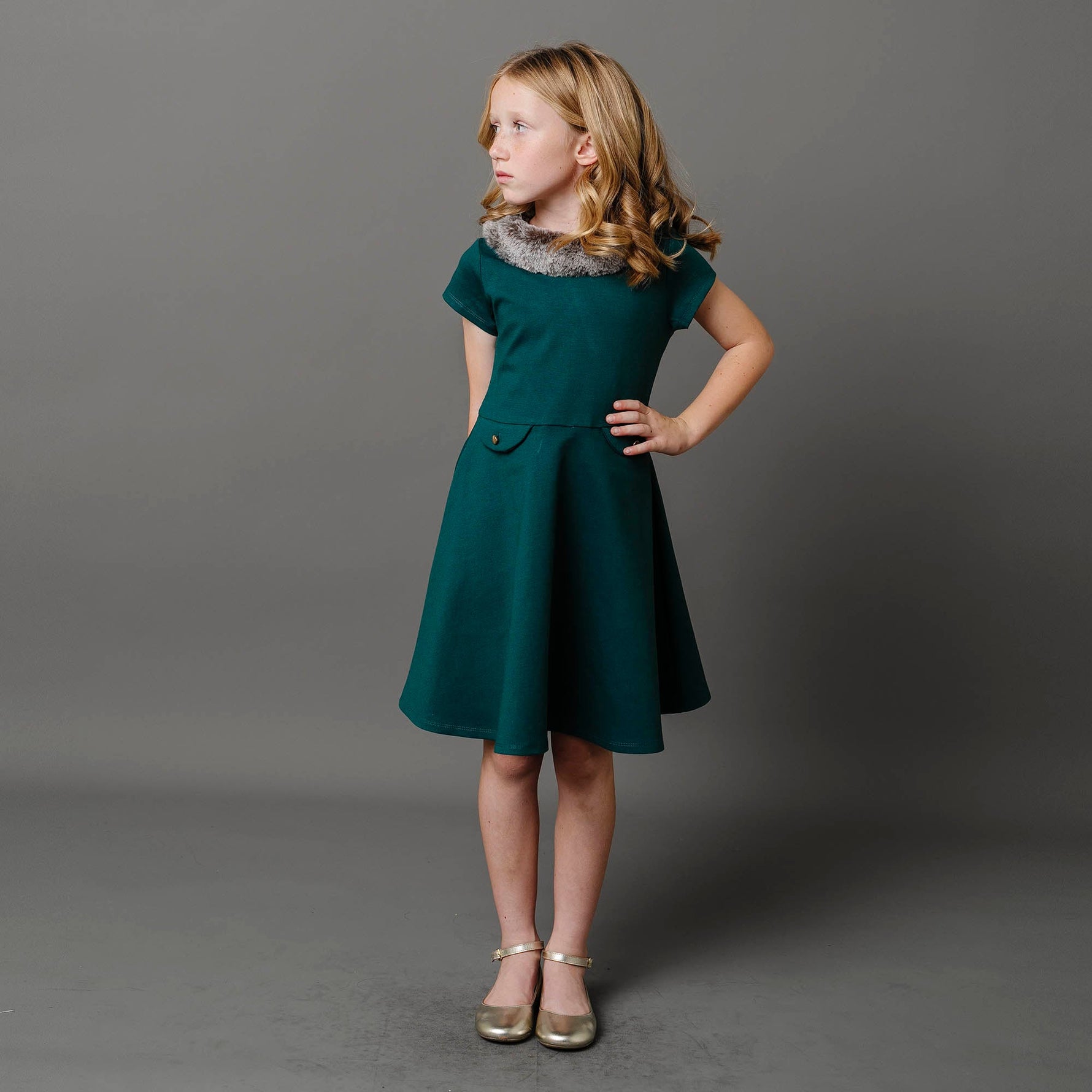 Fit and Flare Ponte Dress with Faux Fur - Baby - Glamourous Grace