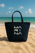 Navy Blue Beach Bag with Zipper CA2501-2 - By Baano