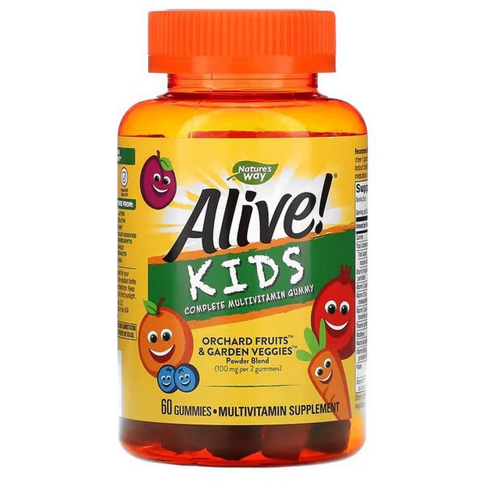 Nature's Way Alive! Kids Gummy Multivitamin, Cherry, Orange & Grape, 60 Gummies