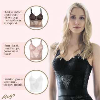Style 2202 | Lacette Longline Wireless Expandable Cup Bra Rago Shapewear