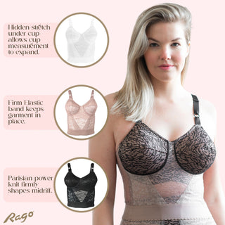 Style 2202 | Lacette Longline Wireless Expandable Cup Bra Rago Shapewear
