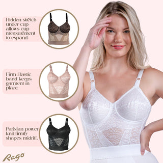 Style 2202 | Lacette Longline Wireless Expandable Cup Bra Rago Shapewear
