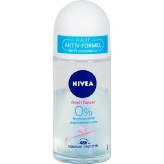 Nivea Womens Fresh Flower 0% Aluminum Roll On Deodorant 50ml