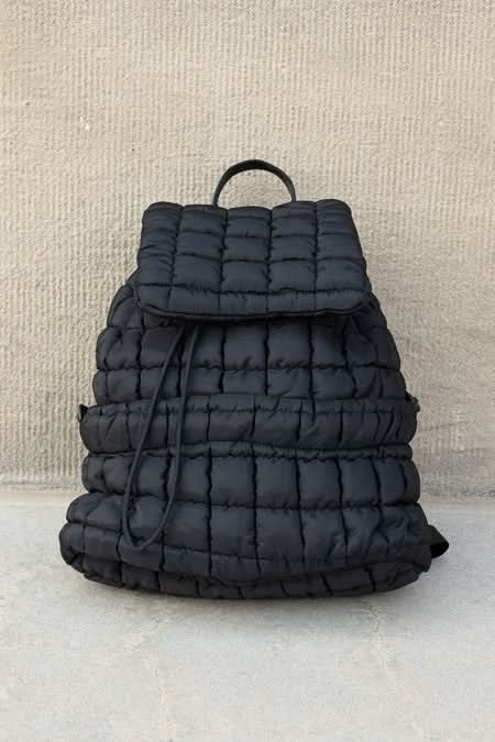 Stevie Quilted Puffer Backpack Large Front Compartment
