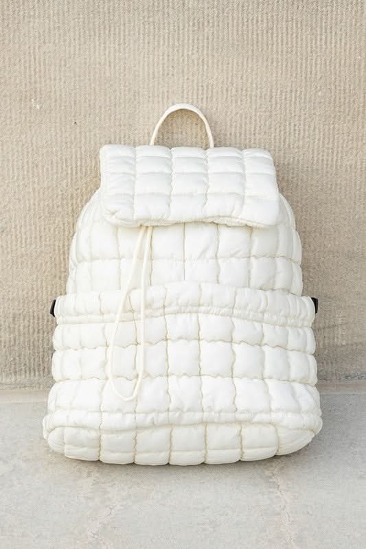 Stevie Quilted Puffer Backpack Large Front Compartment