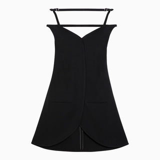 Ellipse black viscose bustier mini dress - By Baano