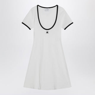 Black/white Mini Dress In Cotton