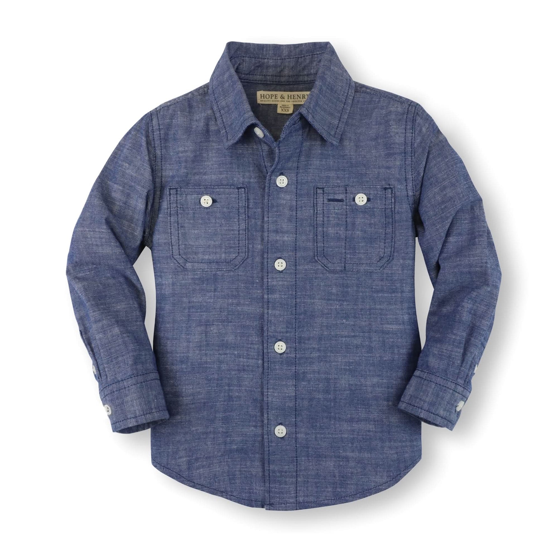 Organic Chambray Button Down Shirt - Baby - Glamourous Grace