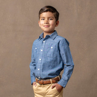 Organic Chambray Button Down Shirt Hope & Henry