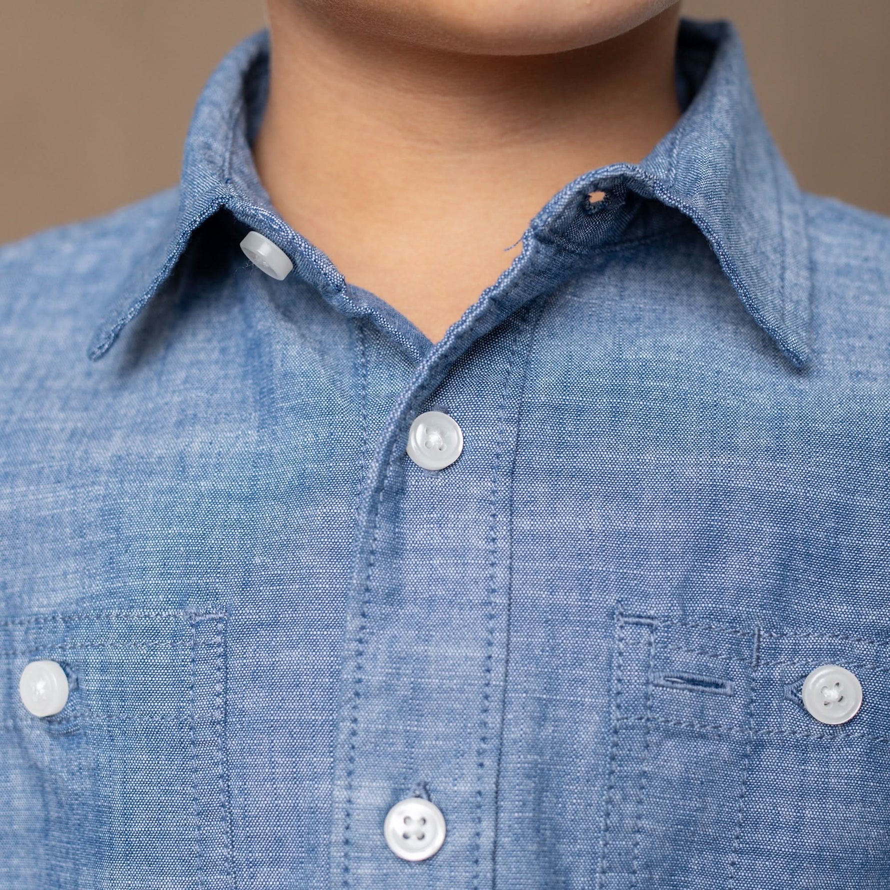Organic Chambray Button Down Shirt - Baby - Glamourous Grace