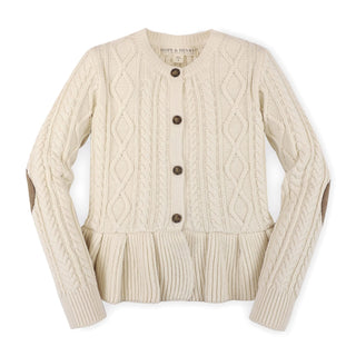 Cable Peplum Cardigan - By Baano