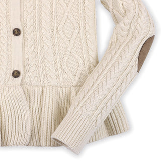 Cable Peplum Cardigan - By Baano