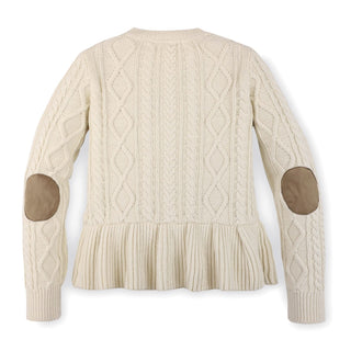 Cable Peplum Cardigan - By Baano