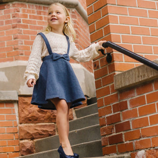 Fleece Bow Front Suspender Skirt - By Baano