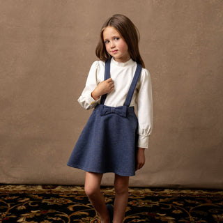 Fleece Bow Front Suspender Skirt - By Baano