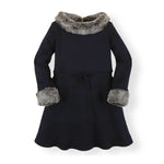 Long Sleeve Ponte Dress with Faux Fur - Baby - Glamourous Grace