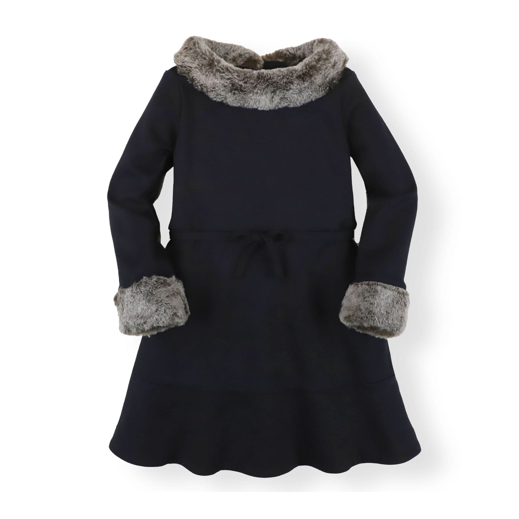 Long Sleeve Ponte Dress with Faux Fur - Baby - Glamourous Grace
