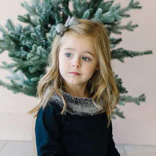 Long Sleeve Ponte Dress with Faux Fur - By Baano
