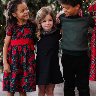 Long Sleeve Ponte Dress with Faux Fur - By Baano