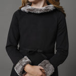 Long Sleeve Ponte Dress with Faux Fur - Baby - Glamourous Grace