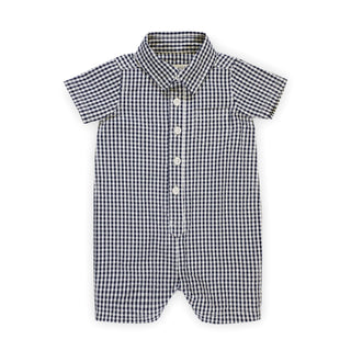 Organic Seersucker Button Front Romper - By Baano