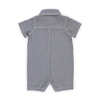 Organic Seersucker Button Front Romper - By Baano