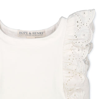 Eyelet Ruffle Knit Top - By Baano