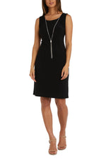 R&M Richards Scoop Neckline 3/4 Sleeves Pullover Jersey Dress with Sequin Dress