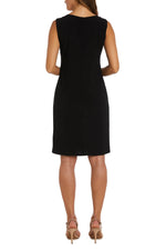 R&M Richards Scoop Neckline 3/4 Sleeves Pullover Jersey Dress with Sequin Dress