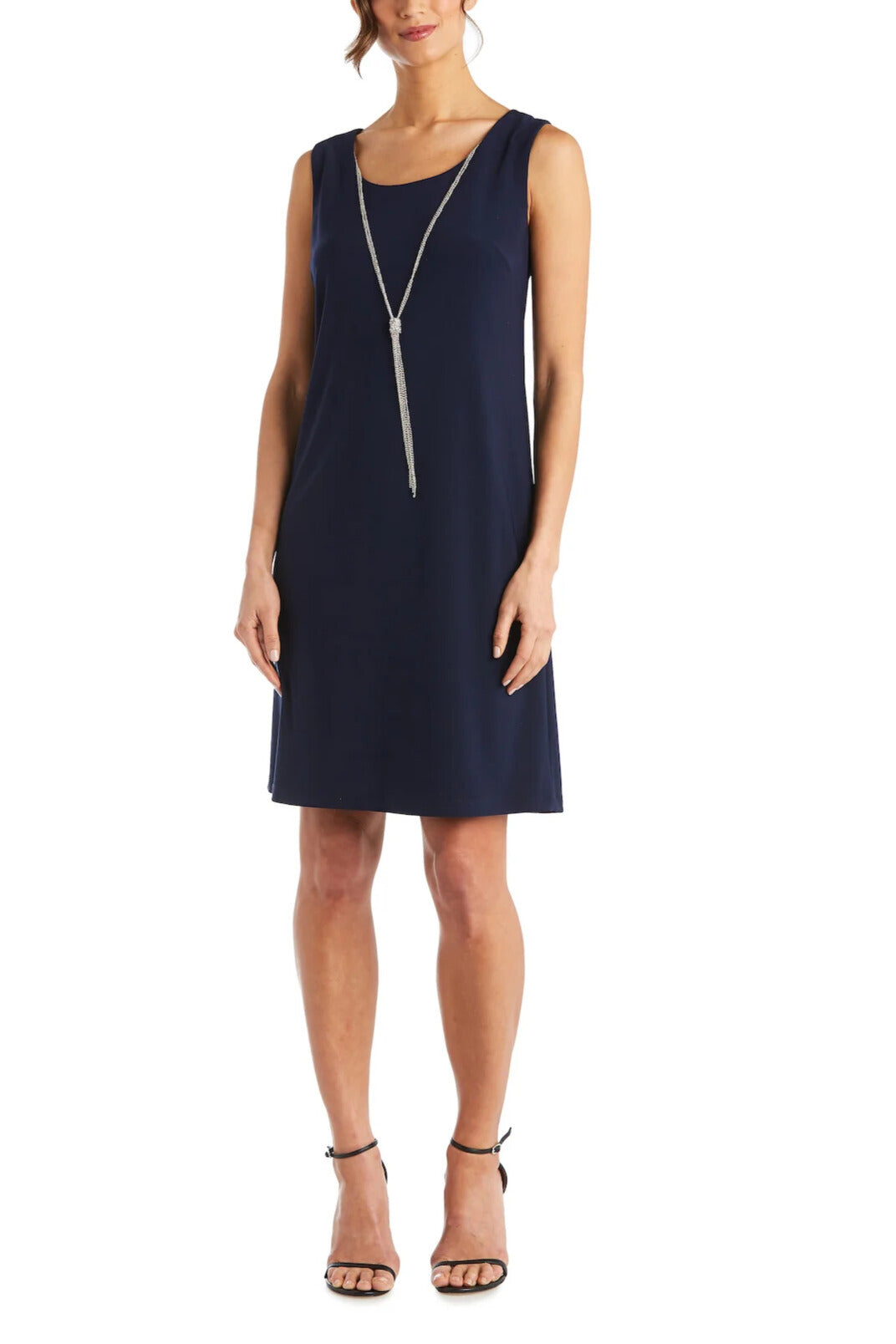 R&M Richards Scoop Neckline 3/4 Sleeves Pullover Jersey Dress with Sequin Dress