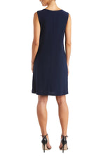 R&M Richards Scoop Neckline 3/4 Sleeves Pullover Jersey Dress with Sequin Dress