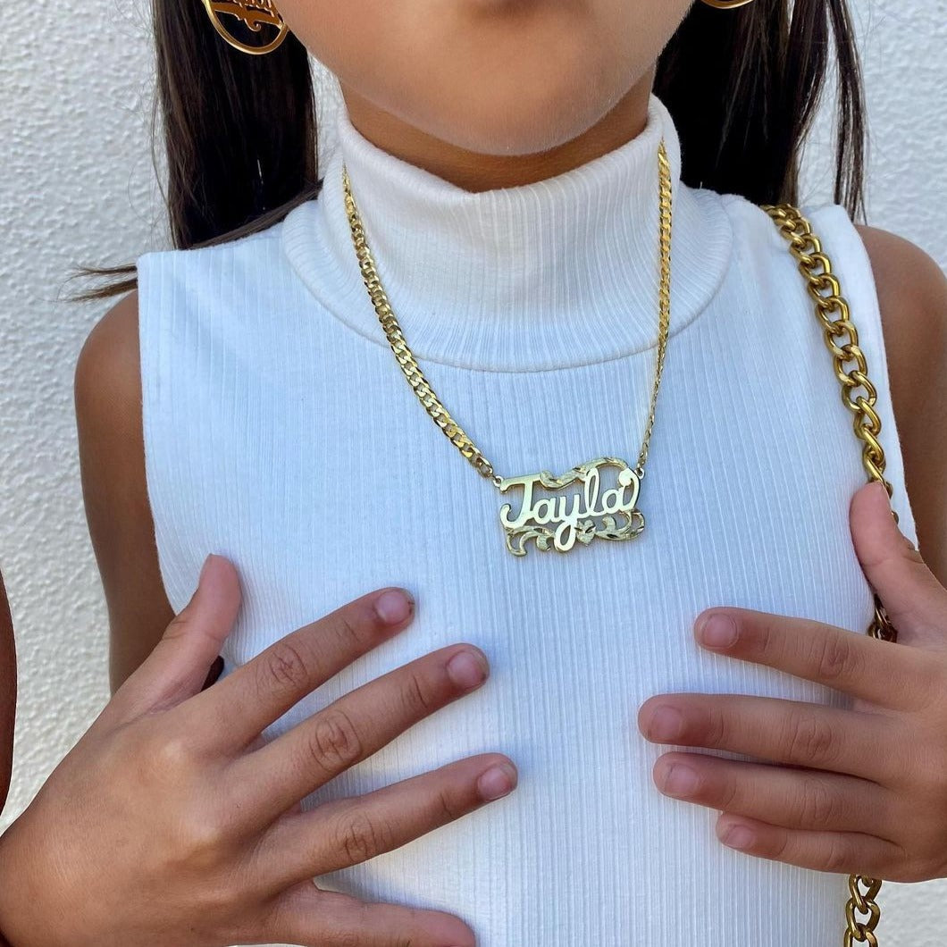 Kid's Double Plated Name Necklace