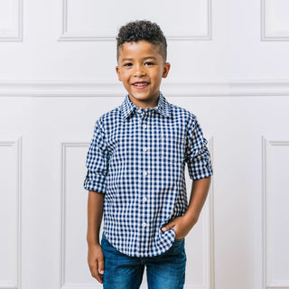 Organic Stretch Poplin Roll - Up Shirt - Glamourous Grace