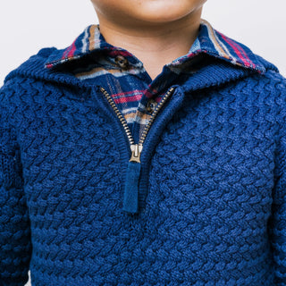 Hooded Half Zip Organic Sweater - Baby - Glamourous Grace
