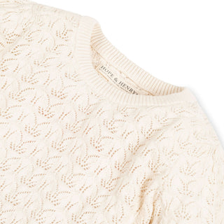 Balloon Sleeve Organic Pointelle Sweater - Glamourous Grace