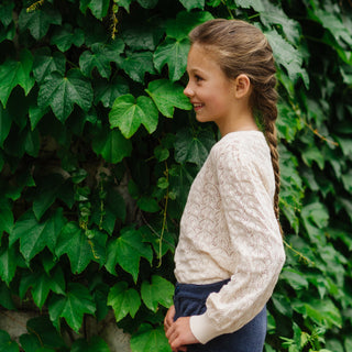 Balloon Sleeve Organic Pointelle Sweater - Baby - By Baano
